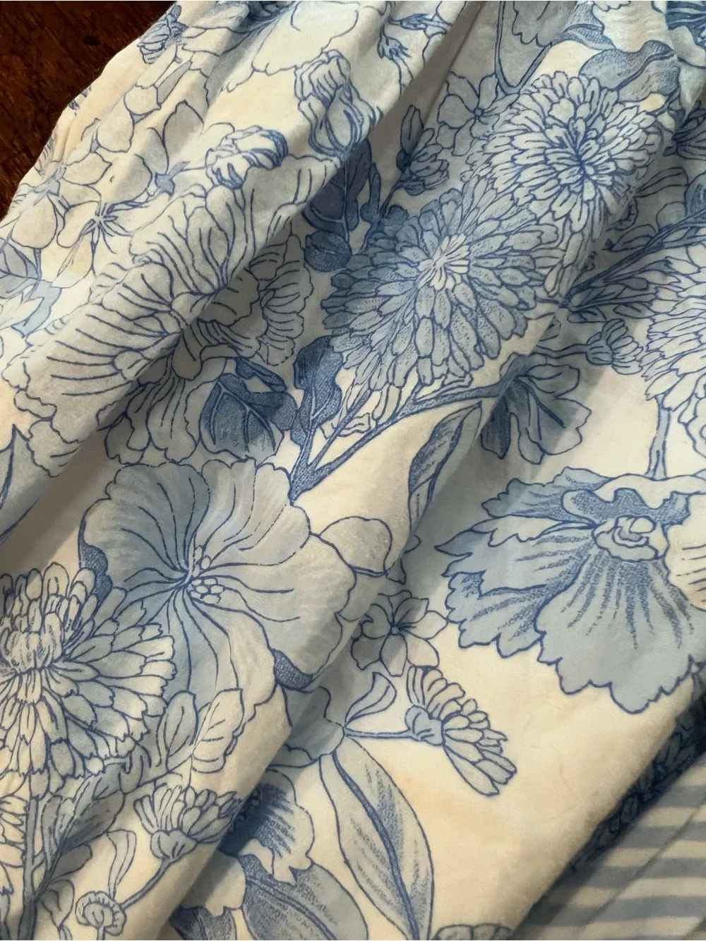 Luli & Me Blue and White Floral Smocked Waist Dress